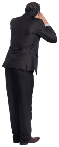 Caucasian Businessman Whispering Gesture Transparent Background