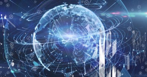 Futuristic Global Networking with Digital Sphere - Download Free Stock Images Pikwizard.com