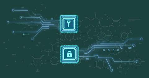 Digital Security Concept with Key and Padlock on Chemistry Background - Download Free Stock Images Pikwizard.com