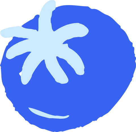 Abstract blue disc with pale star and accent on transparent background