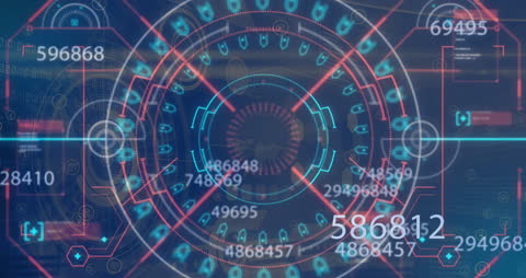 Futuristic Data Interface with Animated Financial Data