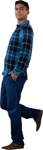 Transparent Portrait of Young Man Standing in Plaid Shirt - Download Free Stock Videos Pikwizard.com