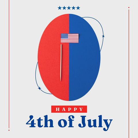 Happy 4th of July with American Flag Design