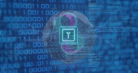 Digital Cyber Security Lock and Binary Code Concept - Download Free Stock Images Pikwizard.com