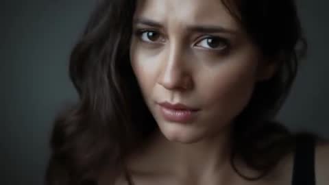 Introspective Woman Posing in Dramatic Light