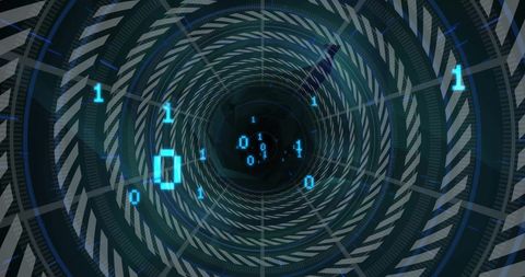 binary code streams through digital data tunnel - Download Free Stock Images Pikwizard.com