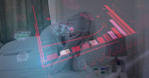 Healthcare Professional Worrying Over Increasing Pandemic Graphs