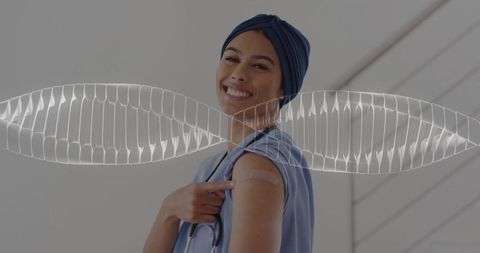 Smiling medical professional advocating vaccination