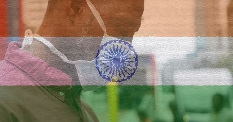 Global Pandemic Concept with Indian Flag Overlay
