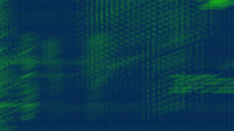 Digital Data Processing Animation on Dark Background