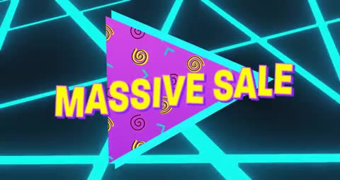 Vibrant Retro Styled Discount Banner with Neon Accents