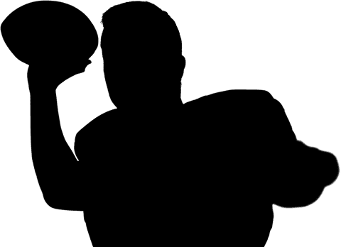 Transparent vector of quarterback in action