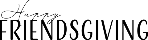 Happy friendsgiving celebration text on transparent background