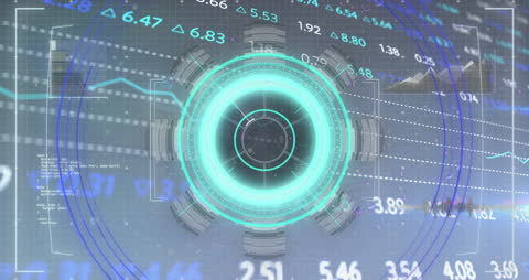 Futuristic Hologram and Financial Data Interface