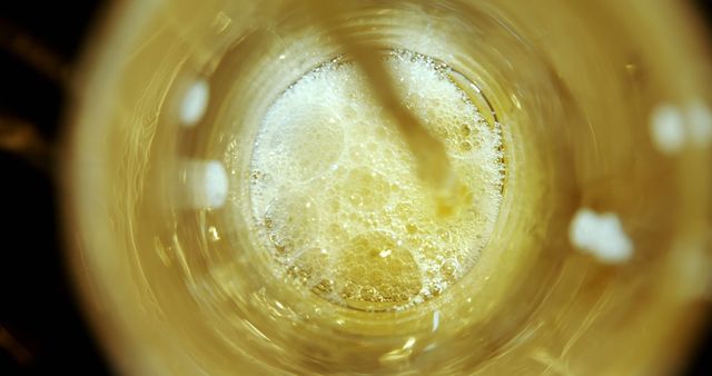 Close-Up View of Bubbles in Beer Glass - Download Free Stock Images Pikwizard.com