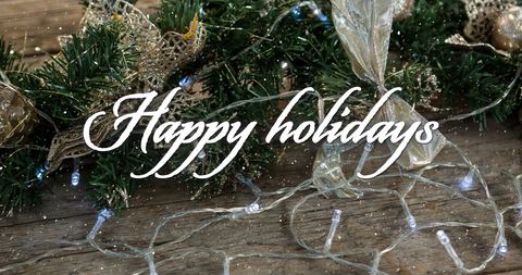 Lush Holiday Garland with Festive Lights Signifying Christmas Joy - Download Free Stock Images Pikwizard.com