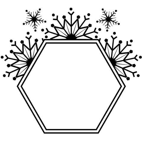 black hexagon with snowflakes on transparent background - Download Free Stock Videos Pikwizard.com