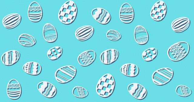 Patterned White Easter Eggs on Turquoise Background Moving in Seamless Loop - Download Free Stock Images Pikwizard.com