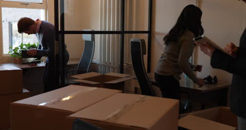 Team Unpacking in New Office