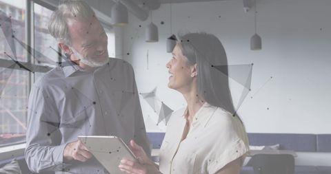 Business Collaboration with Digital Connections Overlay