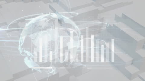 Global Financial Data Processing Animation with Graphs