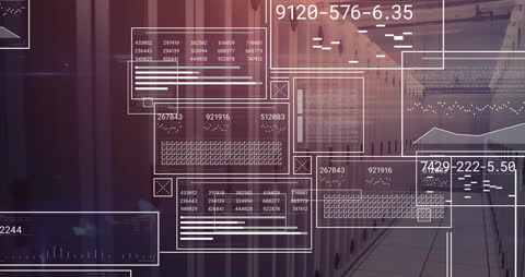 Digital Data Streams Flowing Over Server Farm Concept