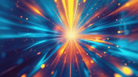 Vibrant Energy Burst with Radiant Light Streaks