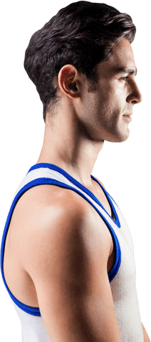 Caucasian Man in Sports Attire on Transparent Background