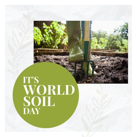 world soil day gardening celebration with rubber boots and fork - Download Free Stock Templates Pikwizard.com
