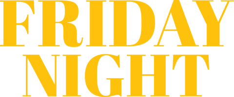 Minimalist friday night text design on transparent background