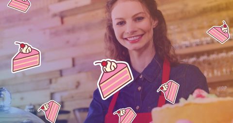 Smiling Bakery Worker Celebrating National Cake Day - Download Free Stock Images Pikwizard.com