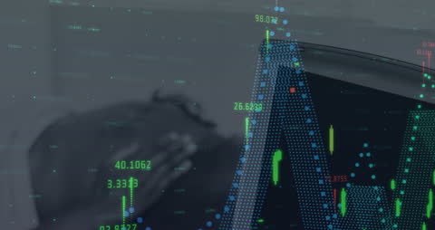 African American Woman Analyzing Financial Data with Digital Interface