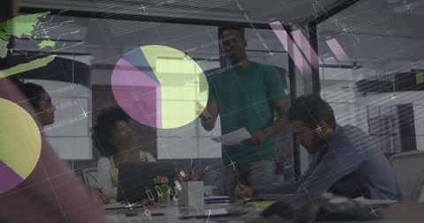 Collaborative Business Meeting with Digital Financial Analytics