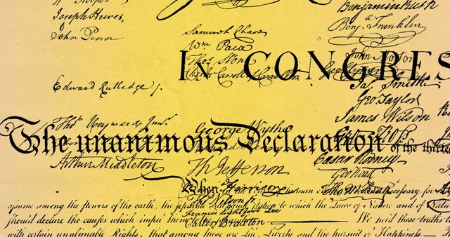 Digital Display of Signed U.S. Constitution on Yellow Gradient Background - Download Free Stock Images Pikwizard.com