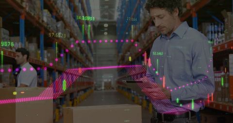 Financial Data Visualization in Warehouse Logistics - Download Free Stock Images Pikwizard.com