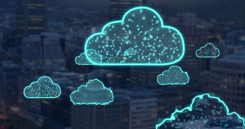 Futuristic Cloud Computing Over Cityscape - Download Free Stock Images Pikwizard.com