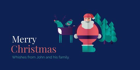 Stylized Santa Card for Christmas Greetings - Download Free Stock Templates Pikwizard.com