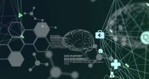 Futuristic Medical Technology Analysis with Digital Brain - Download Free Stock Images Pikwizard.com