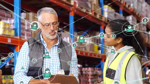 Connected Warehousing Team Evaluating Supply Chain Network