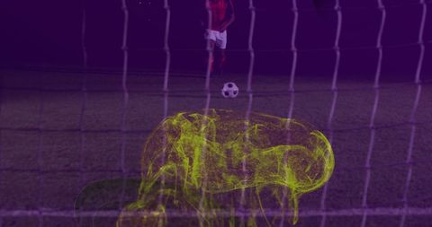 Soccer player prepares for intense penalty kick