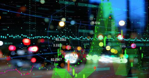 Financial Data Visualizations Overwhelming Cityscape - Download Free Stock Images Pikwizard.com