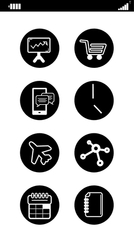 Digital interface with business icons transparent illustration