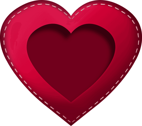 heart cutout with stitch border on transparent background - Download Free Stock Videos Pikwizard.com