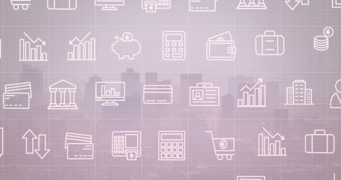 Business Icons Overlaying Cityscape Illustrating Global Finance Concepts - Download Free Stock Images Pikwizard.com