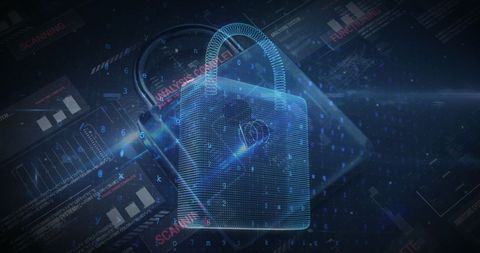 Digital Security Concept with Padlock and Code Hologram - Download Free Stock Images Pikwizard.com