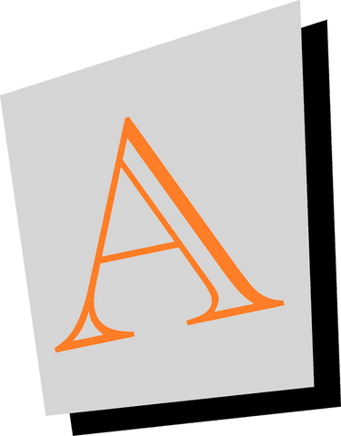 Abstract transparent geometric design with orange a