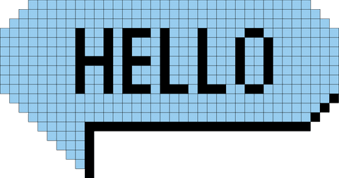 pixelated speech bubble with hello on transparent background - Download Free Stock Videos Pikwizard.com