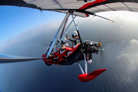 Microlight Flying Adventure Above Ocean with Stunning Aerial Views