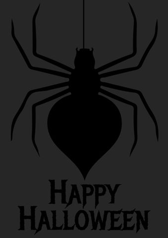 dark spider silhouette with happy halloween message - Download Free Stock Templates Pikwizard.com