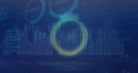 Holographic Graphs and Loading Symbols on Digital Stock Interface - Download Free Stock Images Pikwizard.com